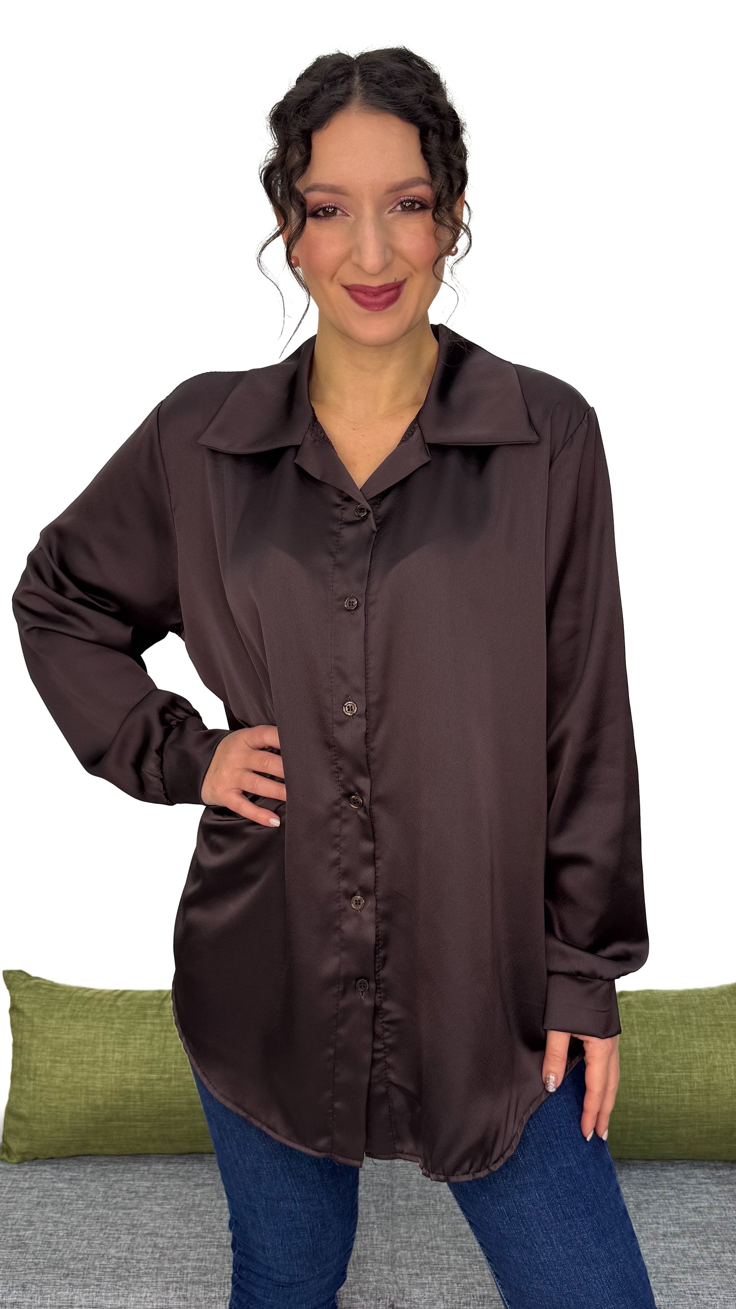 MAXI CAMICIA EFFETTO SETA