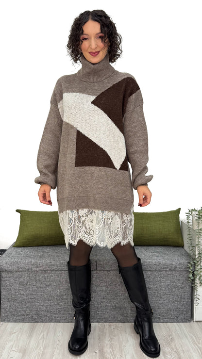 ABITO/MAGLIONE CON PIZZO