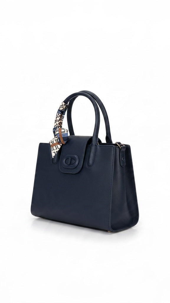 BORSA FOULARD BLU NOTTE  PICCOLA