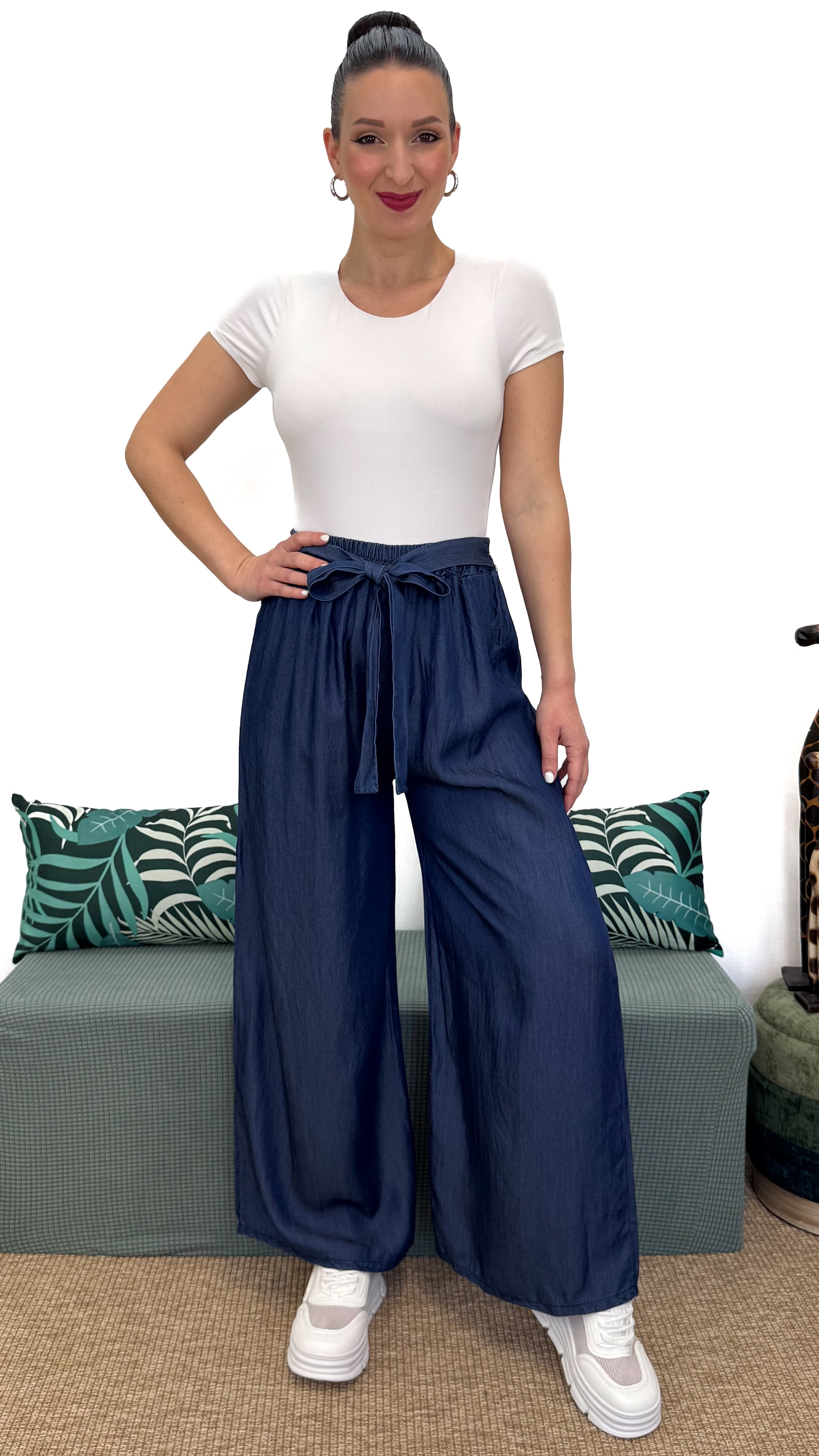 PANTALONE PALAZZO DENIM LEGGERO