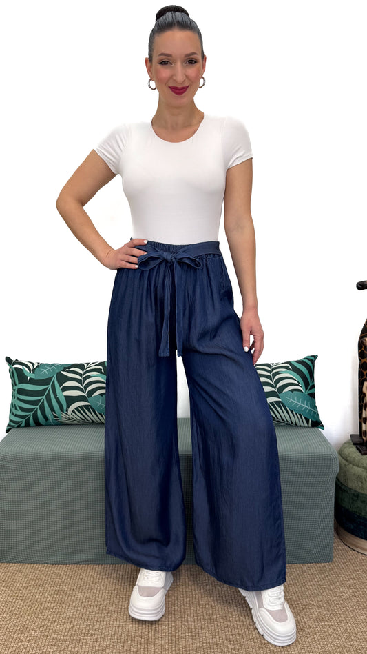 PANTALONE PALAZZO IN DENIM
