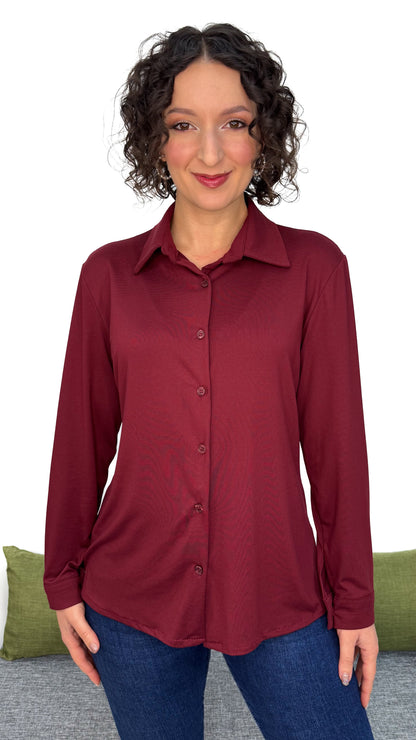 CAMICIA IN MAGLIA TINTA UNITA