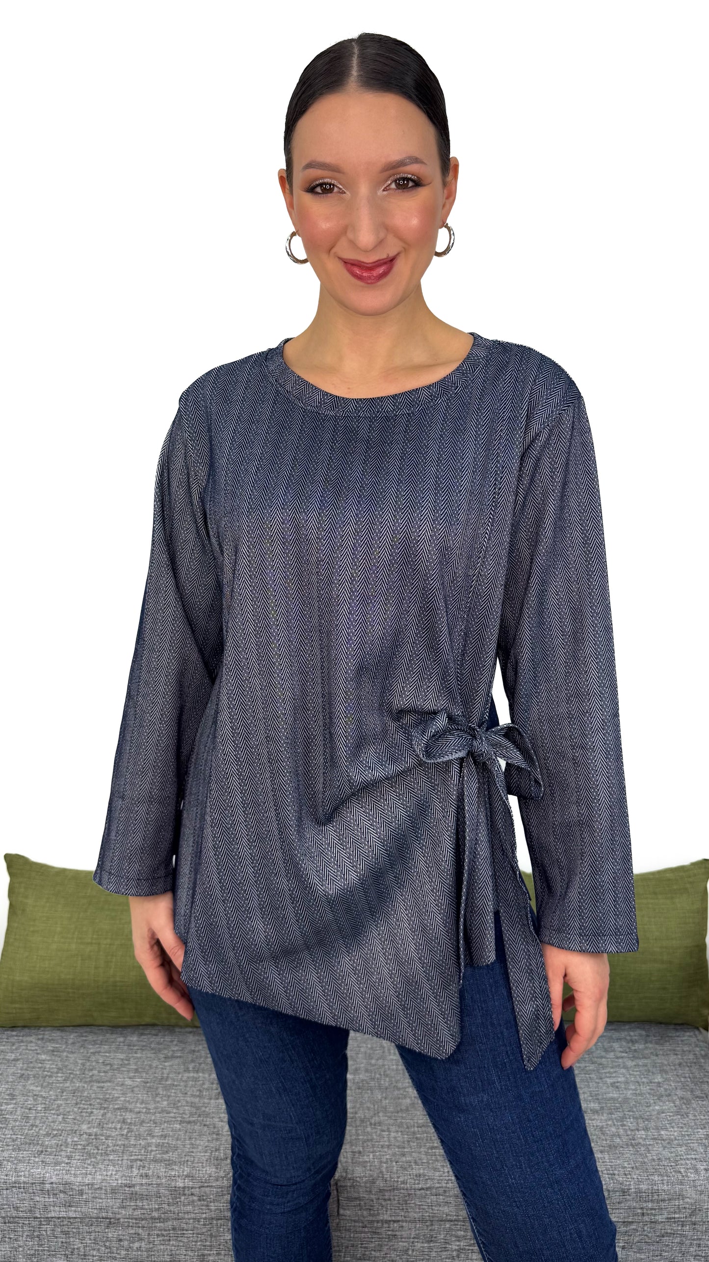 MAGLIA TWEED FIOCCO LATERALE