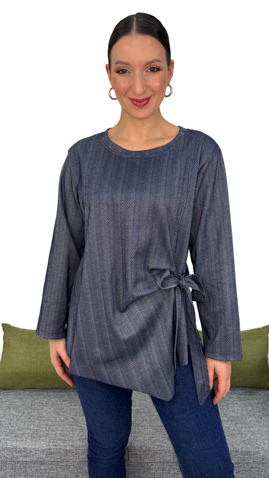 MAGLIA TWEED FIOCCO LATERALE