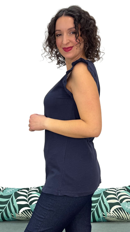 T-SHIRT CON MANICA PIZZO SANGALLO