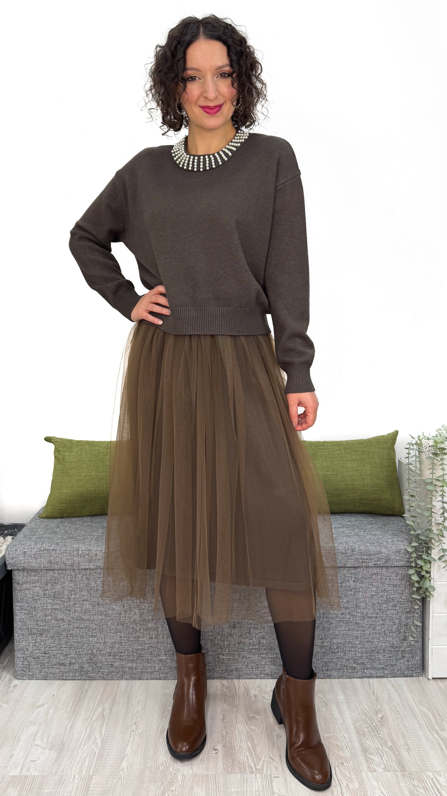 ABITO MAGLIA E TULLE