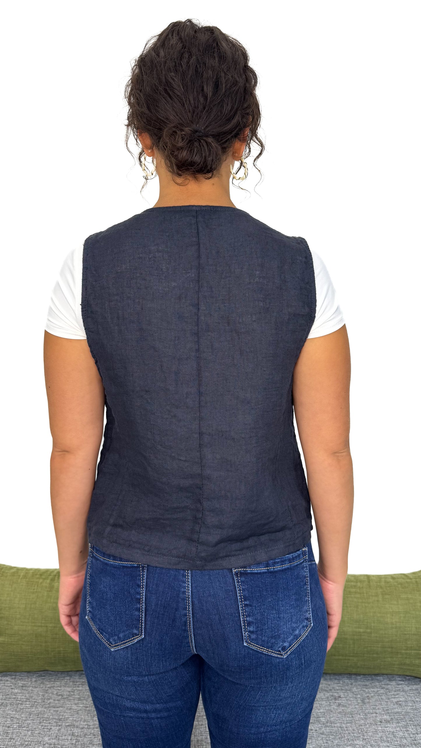 GILET 100% LINO