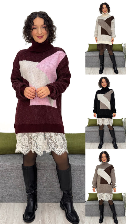 ABITO/MAGLIONE CON PIZZO