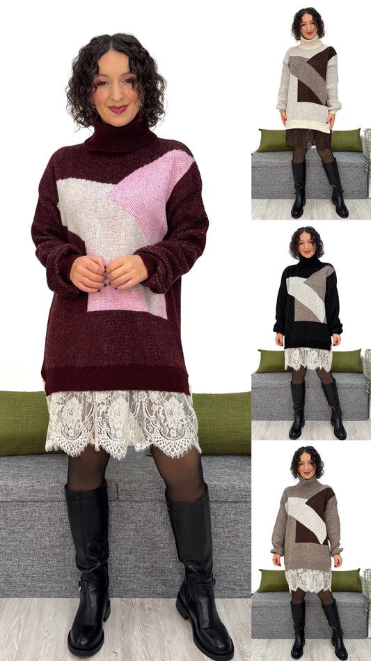 ABITO/MAGLIONE CON PIZZO