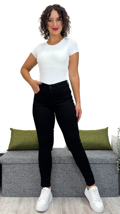 JEANS SKINNY NERO EFFETTO -5KG