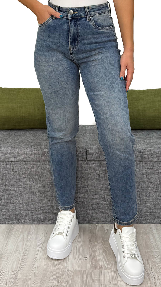 JEANS MOM-FIT EFFETTO VINTAGE