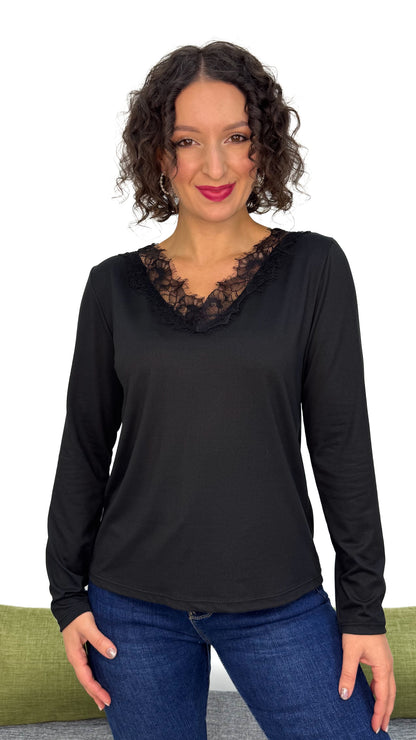 MAGLIA BASIC CON PIZZO