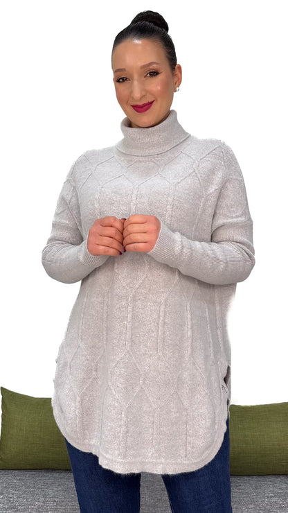 MAGLIONE DOLCEVITA A ROMBI