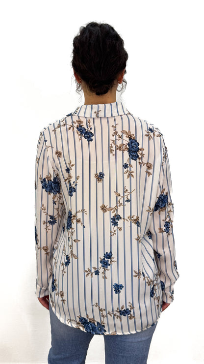 BLUSA RIGHE E FIORI