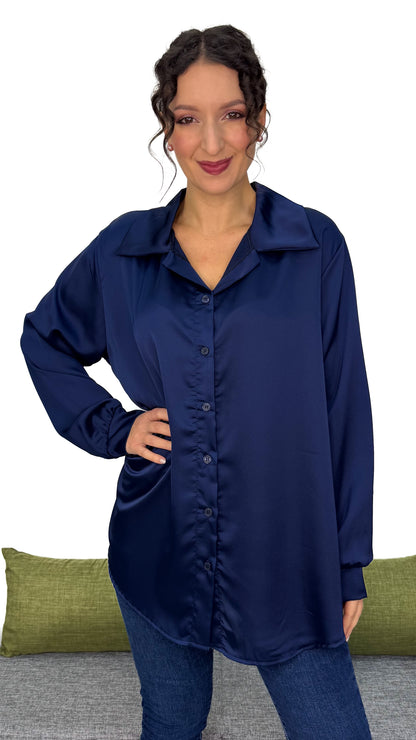 MAXI CAMICIA EFFETTO SETA