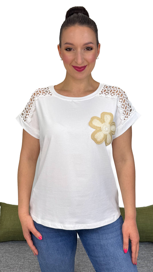 T-SHIRT FIORE CAMEL