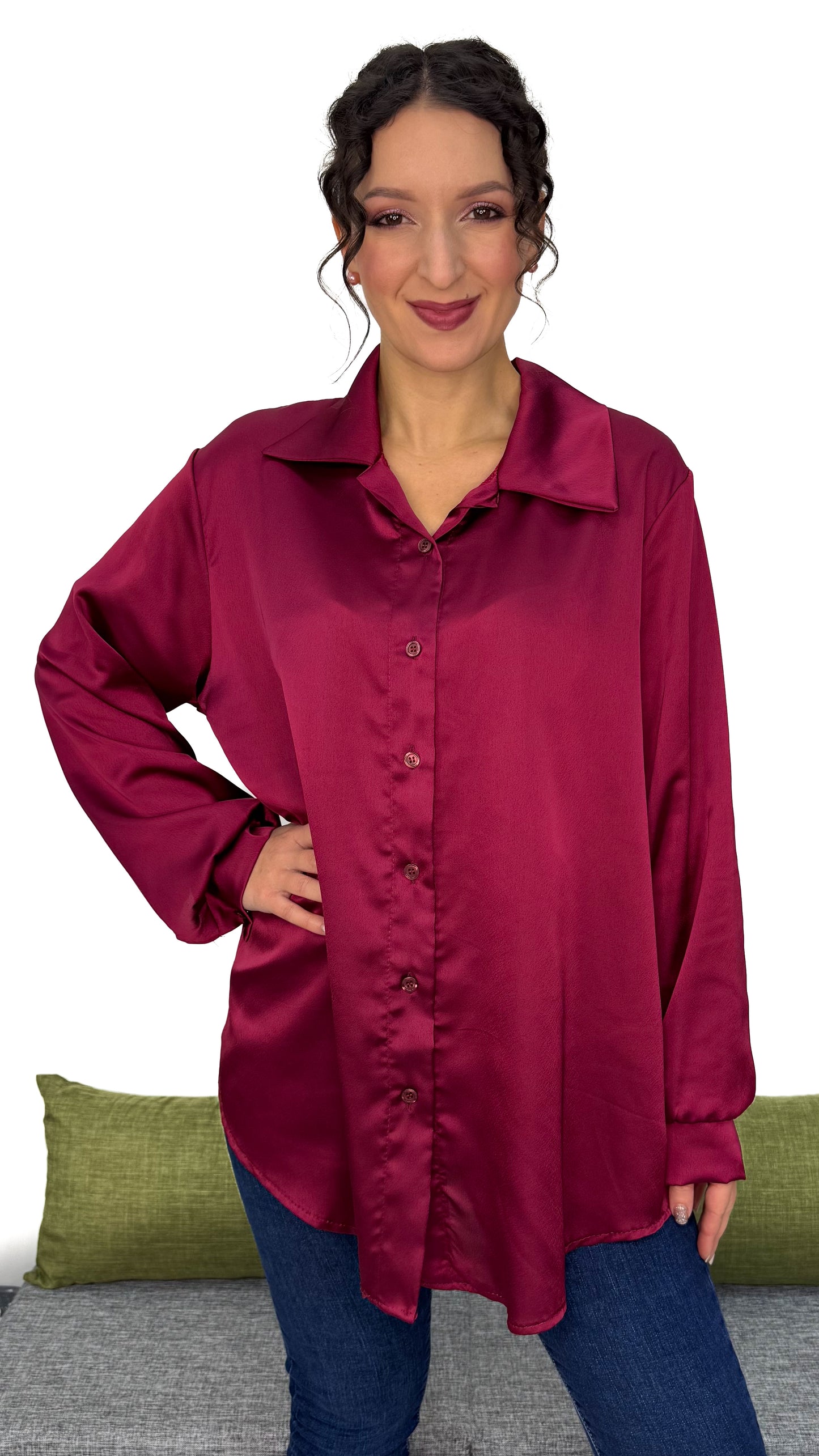 MAXI CAMICIA EFFETTO SETA