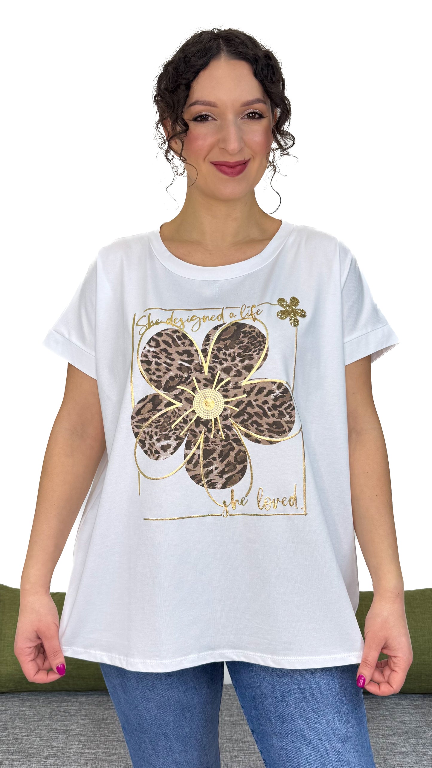 T-SHIRT FIORE MACULATO linea morbida