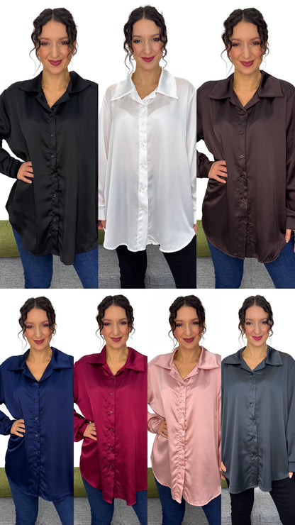 MAXI CAMICIA EFFETTO SETA