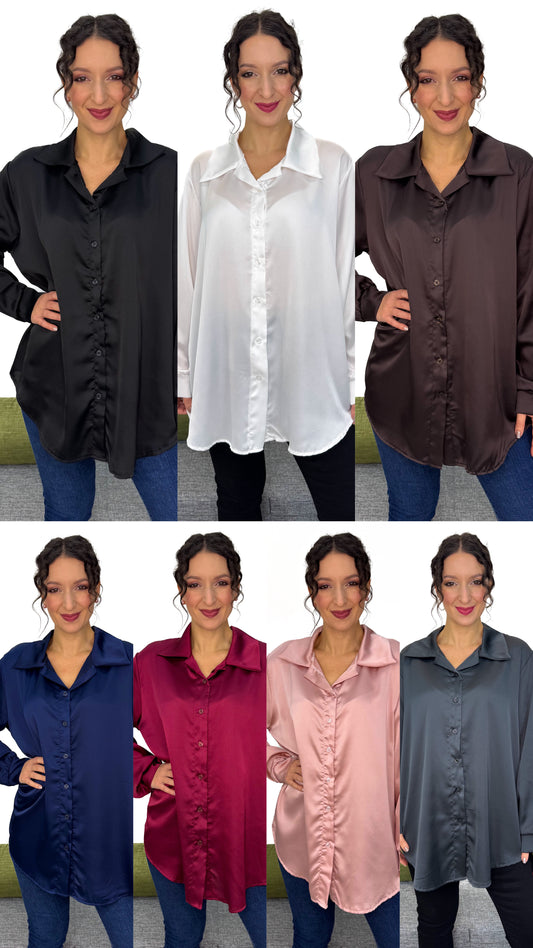 MAXI CAMICIA EFFETTO SETA