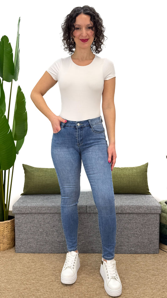 JEANS SKINNY CHIARO EFFETTO -5KG PUSH-UP