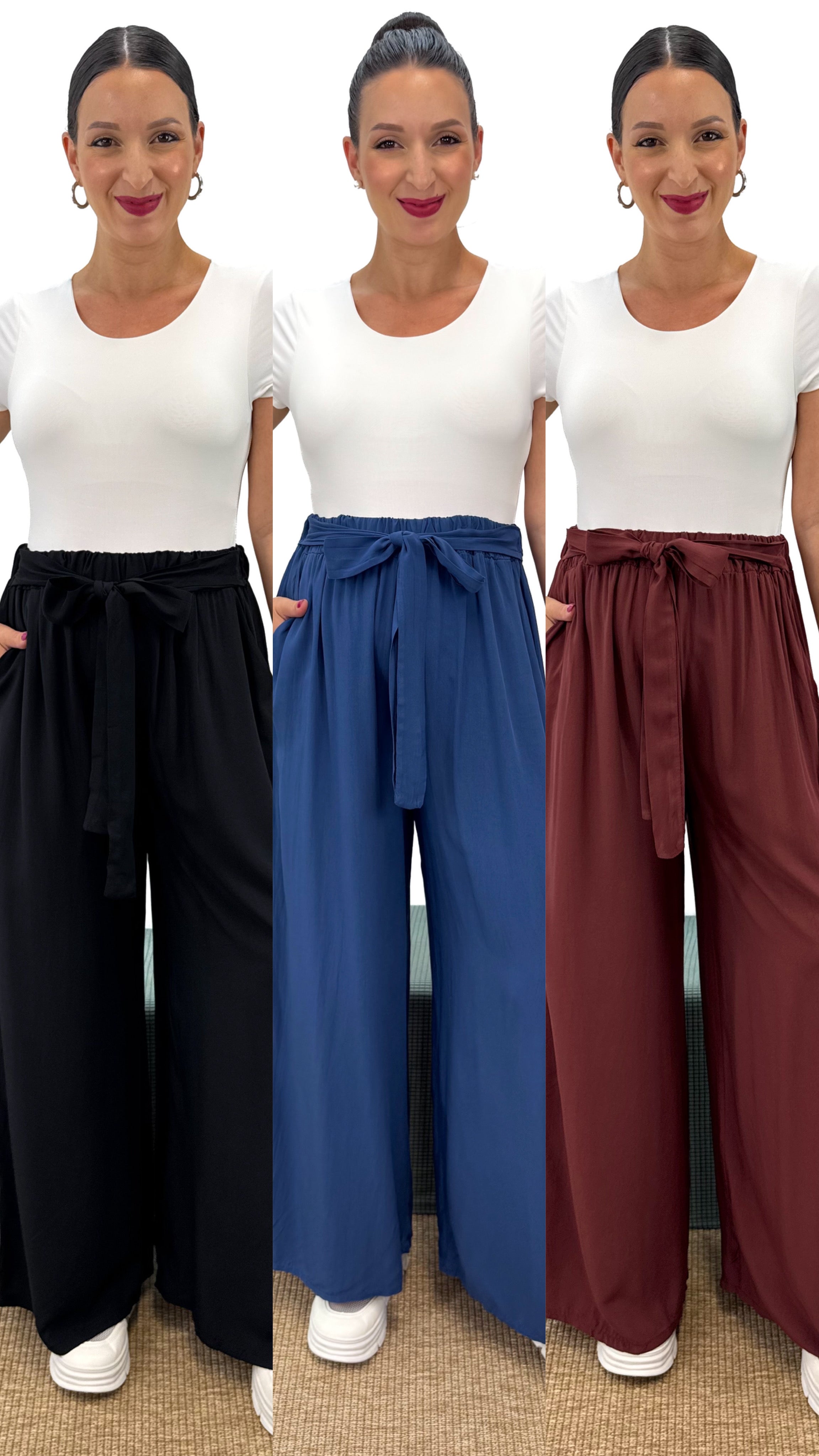 PANTALONE PALAZZO IN VISCOSA