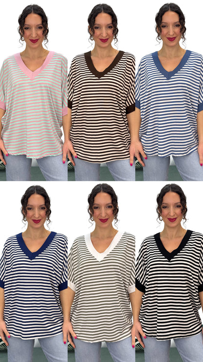 T-SHIRT MORBIDA A RIGHE