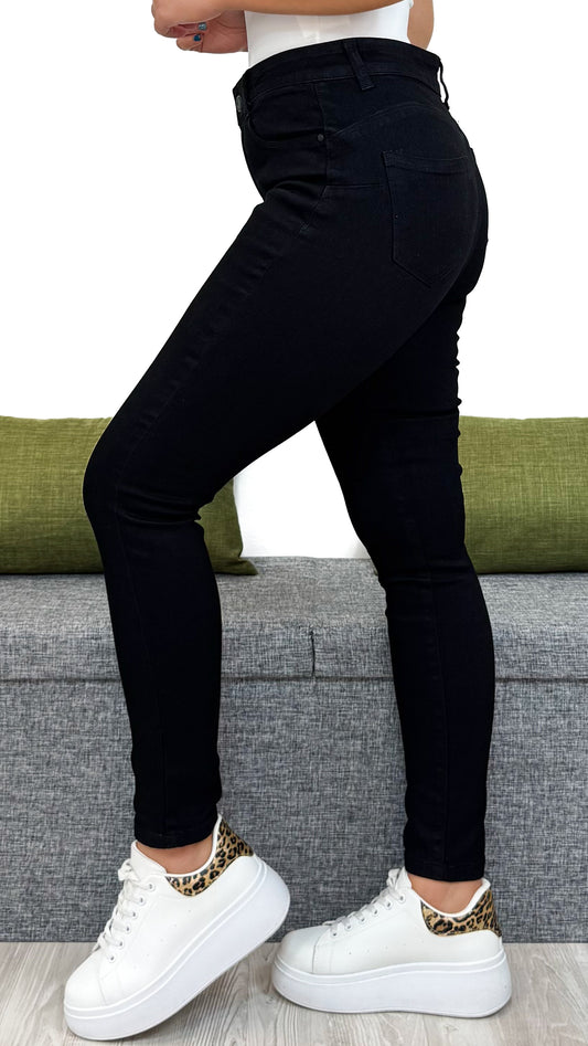 JEANS SKINNY NERO EFFETTO -5KG